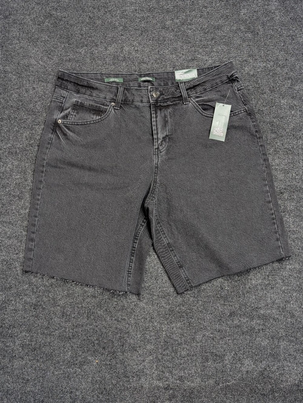 Wild Fable Mid-Rise Black Denim Cut Off Knee Length Shorts - Size 12
